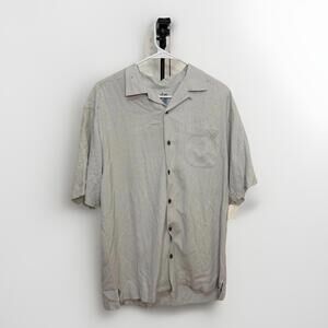 Tommy Bahama Silk Camp Shirt Light Blue Short Sleeve Button Up Men’s M